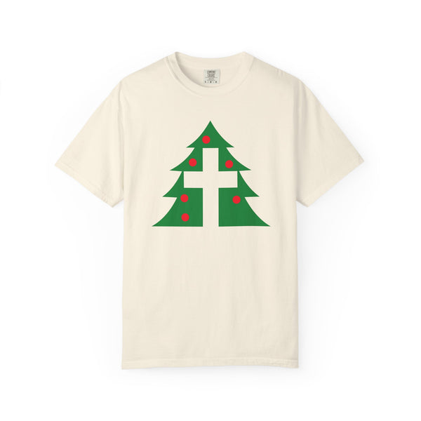 Christmas Cross - Unisex Garment-Dyed T-shirt