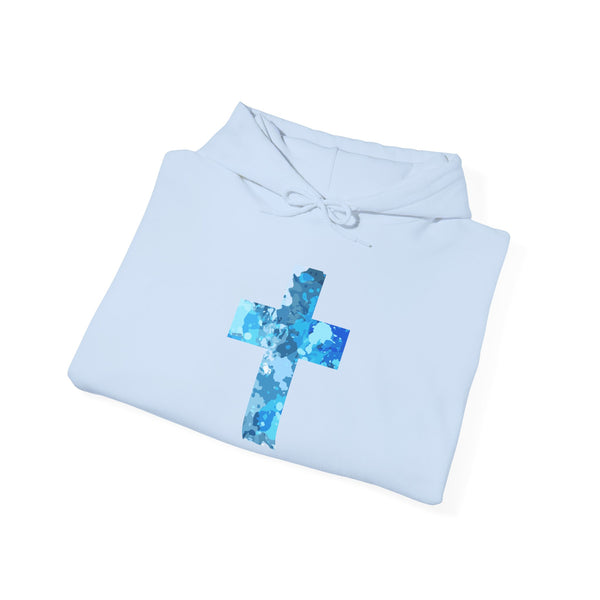 Living Water Cross - Heavy Blend Christian Hoodie