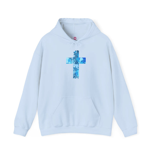 Living Water Cross - Heavy Blend Christian Hoodie