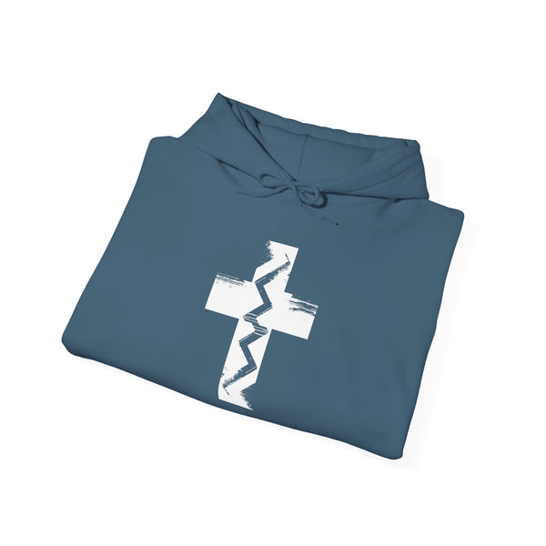 Fault Line Cross - Heavy Blend Christian Hoodie