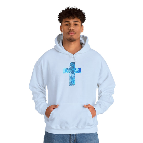 Living Water Cross - Heavy Blend Christian Hoodie