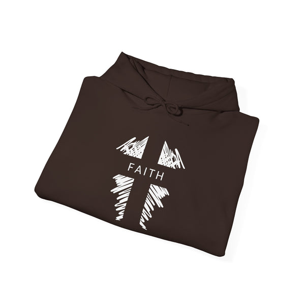 Faith Cross - Heavy Blend Christian Hoodie
