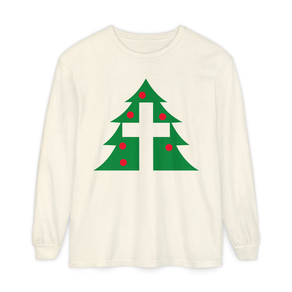 Christmas Tree Cross -  Long Sleeve Christian Tee