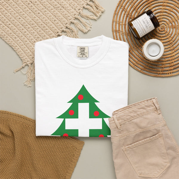 Christmas Cross - Unisex Garment-Dyed T-shirt