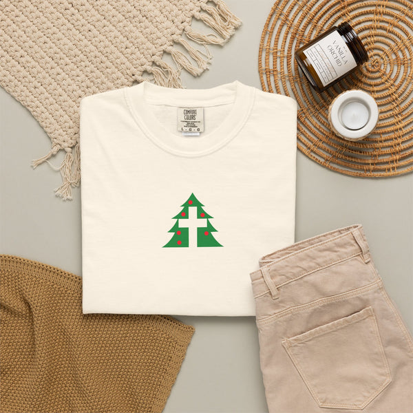 Christmas Tree Cross - Unisex Garment-Dyed T-Shirt - Small Collection