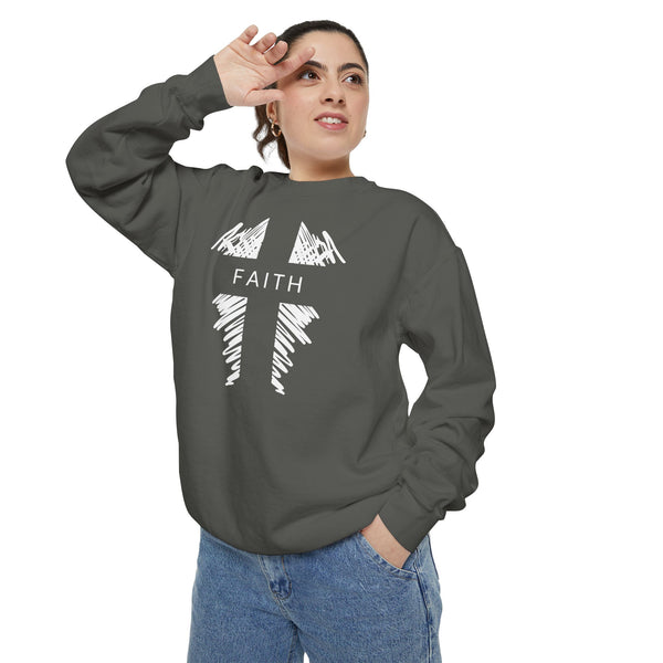 Faith Cross  — Christian Crewneck Sweatshirt