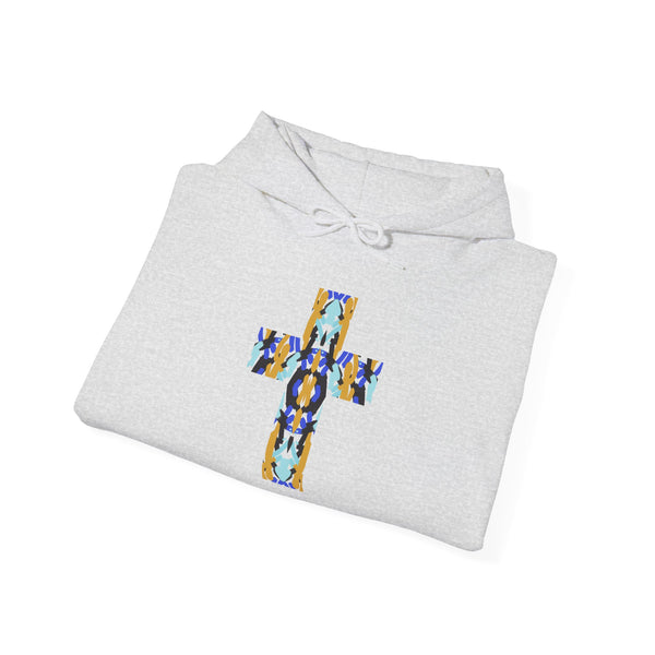 Painted Cross - Heavy Blend Christian Hoodie