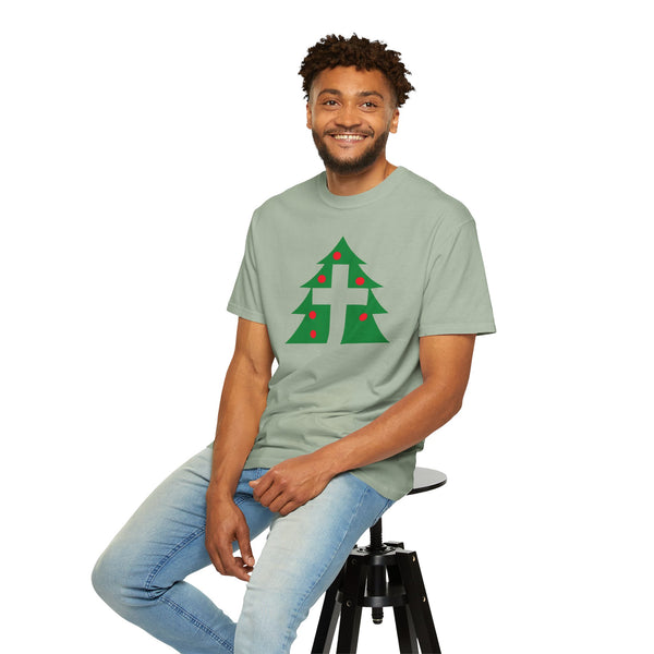 Christmas Cross - Unisex Garment-Dyed T-shirt