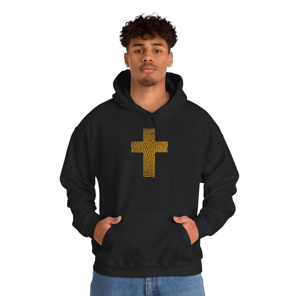 Fingerprint Cross - Heavy Blend Christian Hoodie