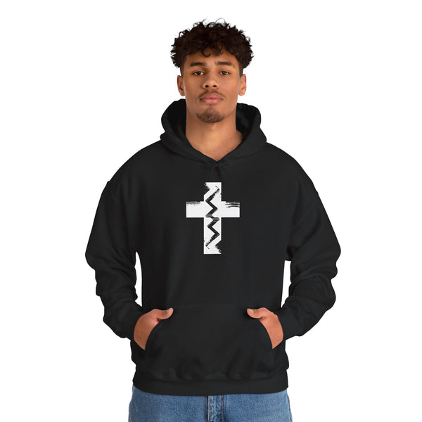 Fault Line Cross - Heavy Blend Christian Hoodie