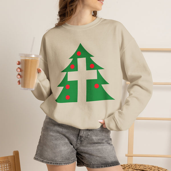 Christmas Cross — Christian Crewneck Sweatshirt