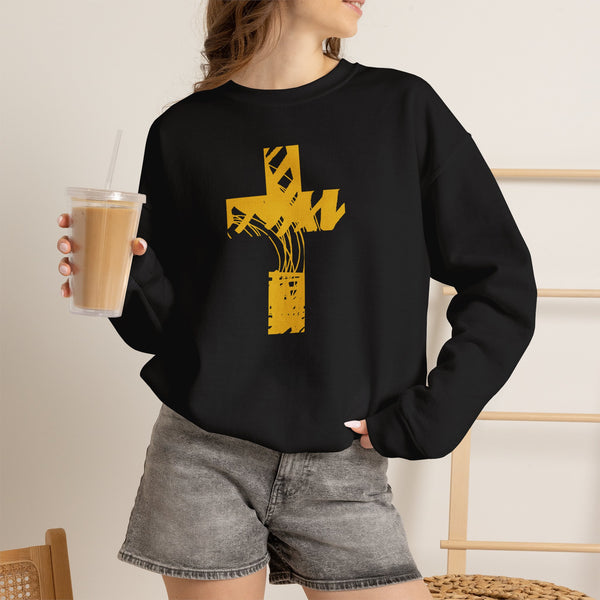 Gold Cross - Crewneck Christian Sweatshirt