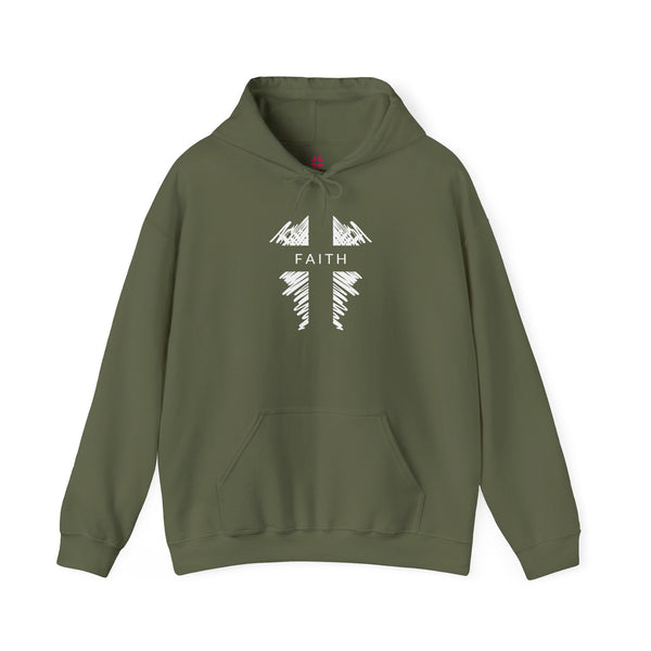 Faith Cross - Heavy Blend Christian Hoodie