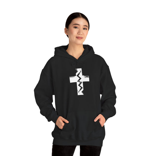 Fault Line Cross - Heavy Blend Christian Hoodie