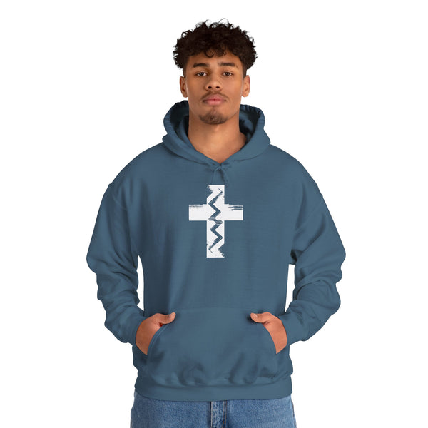 Fault Line Cross - Heavy Blend Christian Hoodie