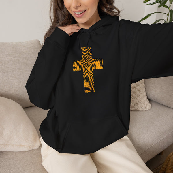 Fingerprint Cross - Heavy Blend Christian Hoodie