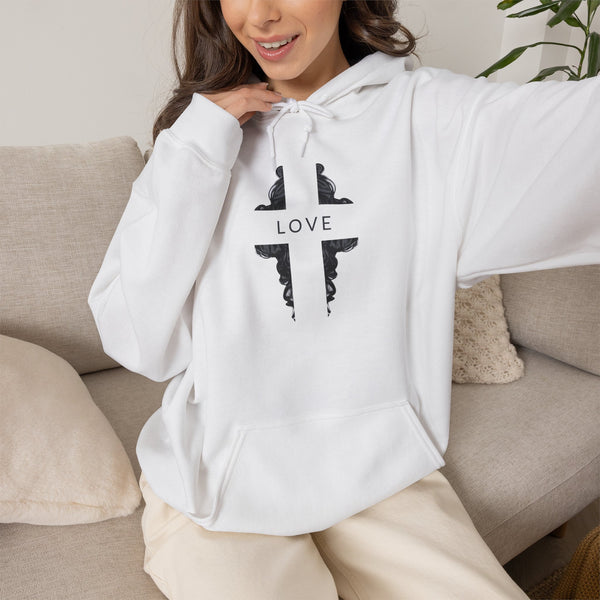 Love Cross -  Heavy Blend Christian Hoodie