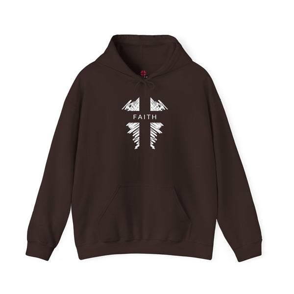 Faith Cross - Heavy Blend Christian Hoodie