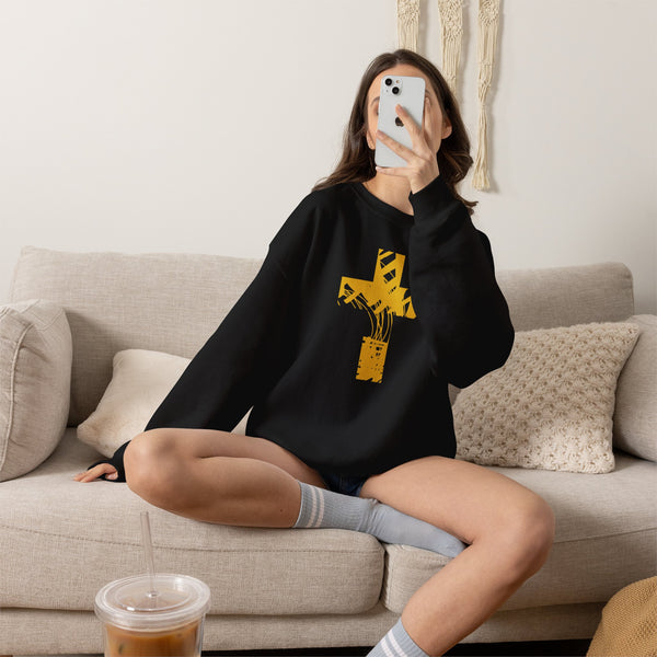 Gold Cross - Crewneck Christian Sweatshirt