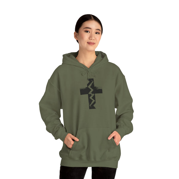 Fault Line Cross - Heavy Blend Christian Hoodie