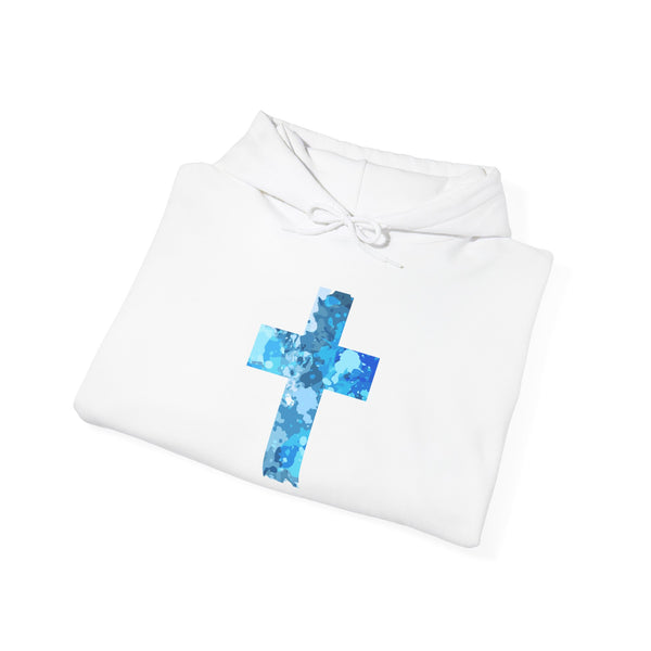 Living Water Cross - Heavy Blend Christian Hoodie