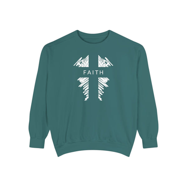 Faith Cross  — Christian Crewneck Sweatshirt