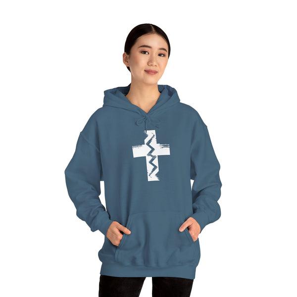 Fault Line Cross - Heavy Blend Christian Hoodie