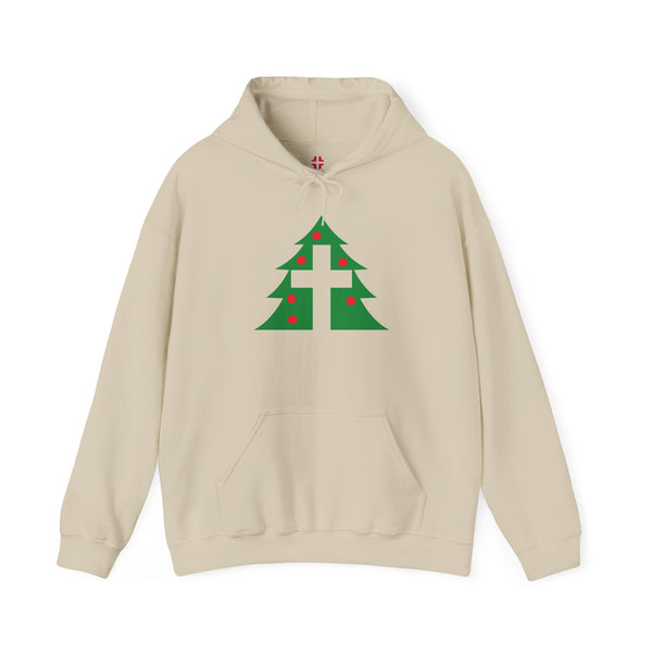 Christmas Cross - Heavy Blend Christian Hoodie