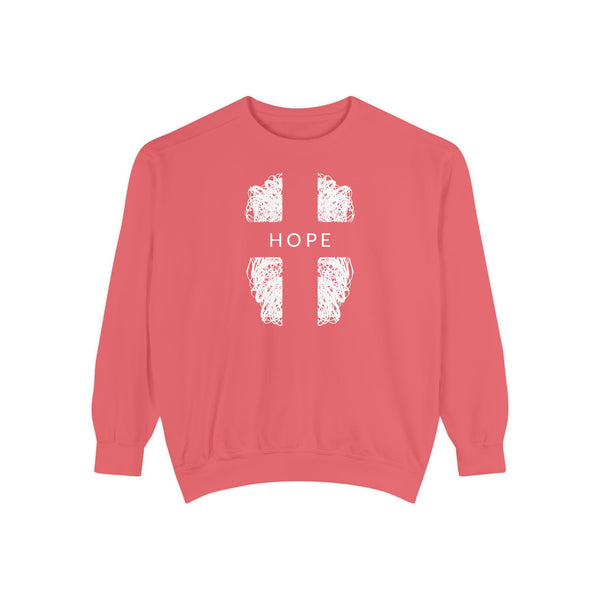 Hope Cross Sweatshirt — Comfort Colors Christian Crewneck