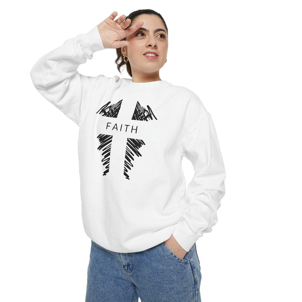 Faith Cross  — Christian Crewneck Sweatshirt