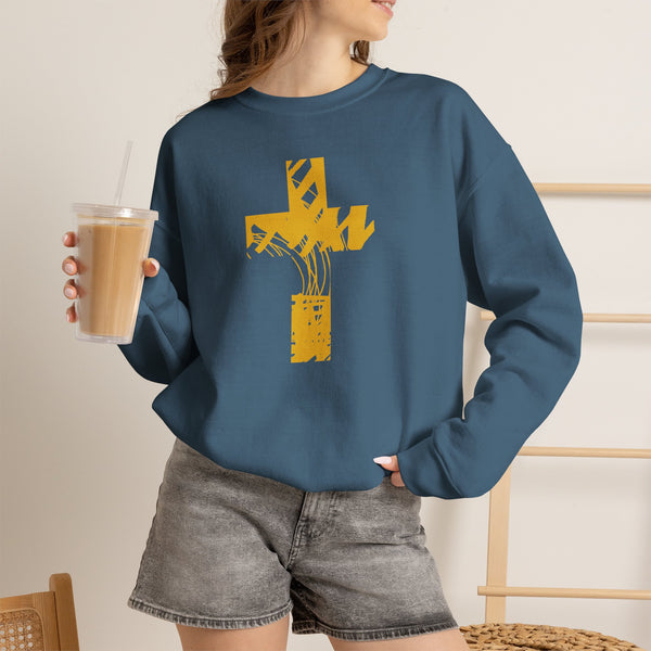 Gold Cross - Crewneck Christian Sweatshirt