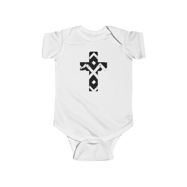 Pattern Cross Onesie — Baby Cross Collection (Christening/Baptism Gift)