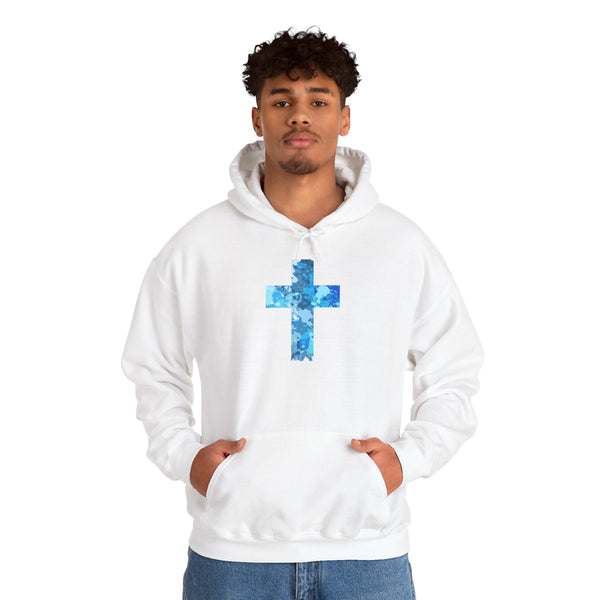 Living Water Cross - Heavy Blend Christian Hoodie