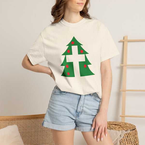 Christmas Cross - Unisex Garment-Dyed T-shirt