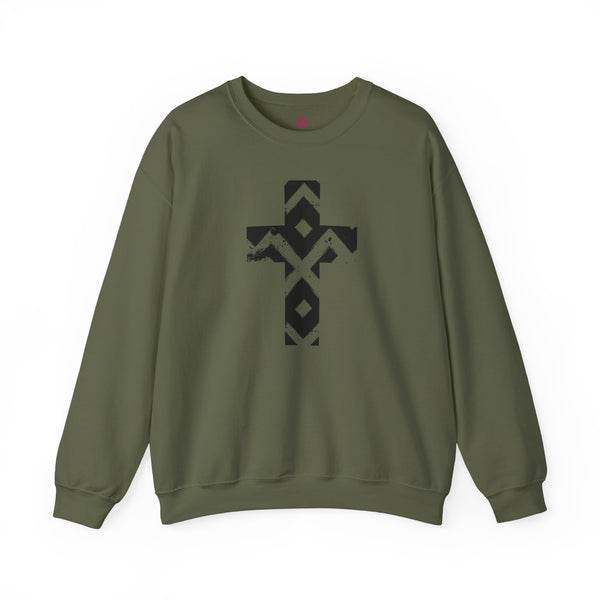 Pattern Cross Sweatshirt — Christian Crewneck