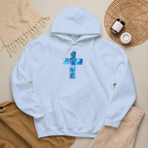 Living Water Cross - Heavy Blend Christian Hoodie