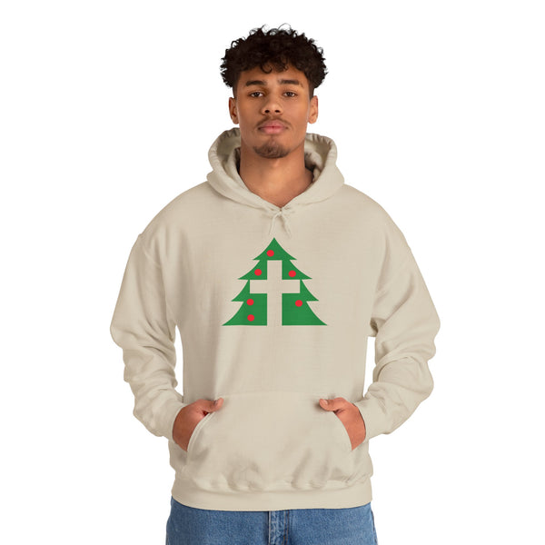 Christmas Cross - Heavy Blend Christian Hoodie