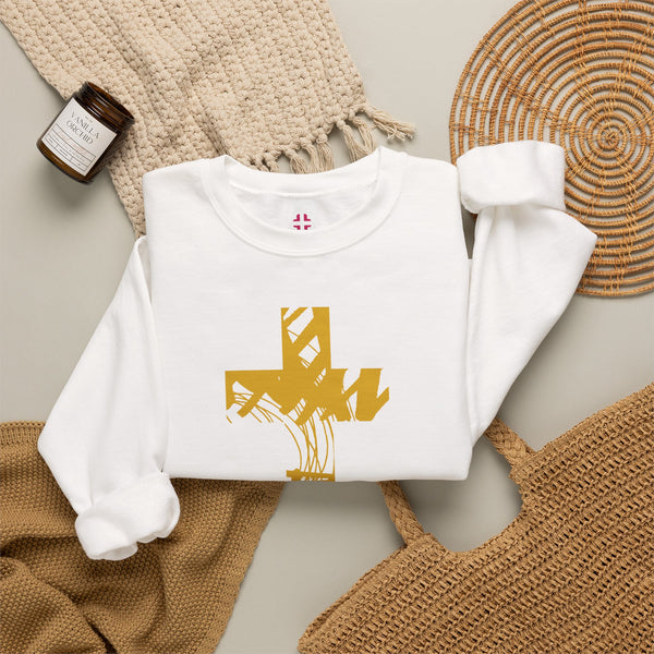Gold Cross - Crewneck Christian Sweatshirt