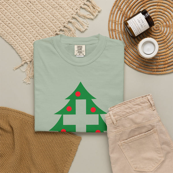 Christmas Cross - Unisex Garment-Dyed T-shirt