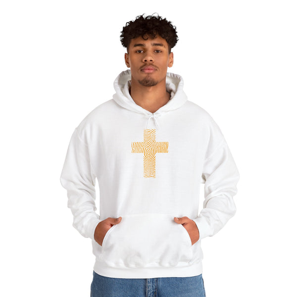 Fingerprint Cross - Heavy Blend Christian Hoodie