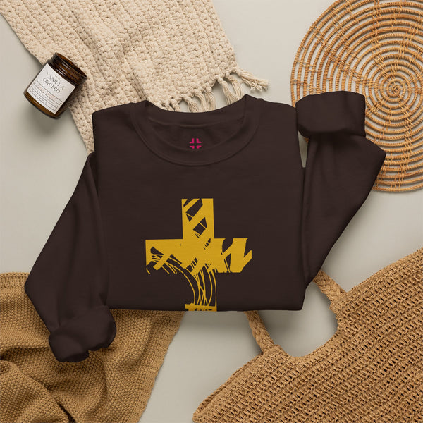 Gold Cross - Crewneck Christian Sweatshirt