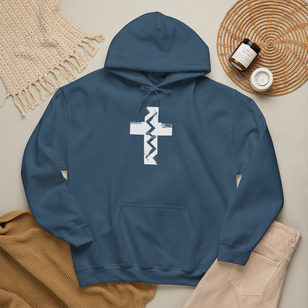Fault Line Cross - Heavy Blend Christian Hoodie
