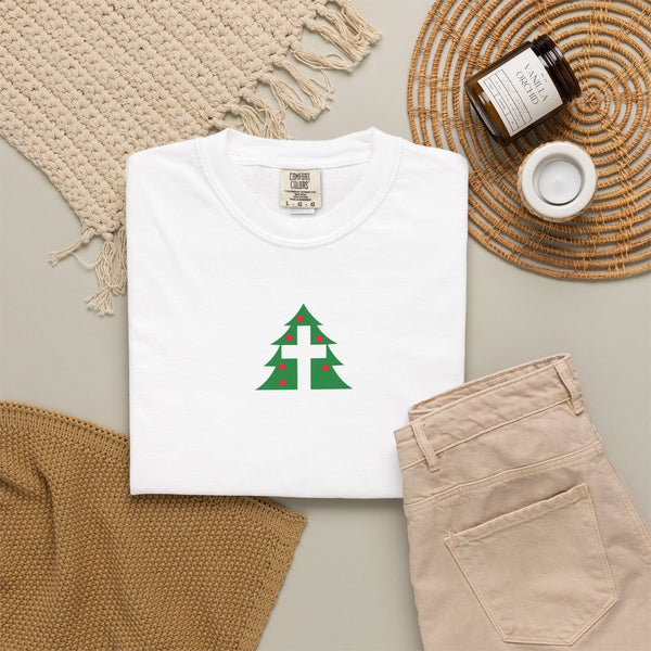 Christmas Tree Cross - Unisex Garment-Dyed T-Shirt - Small Collection