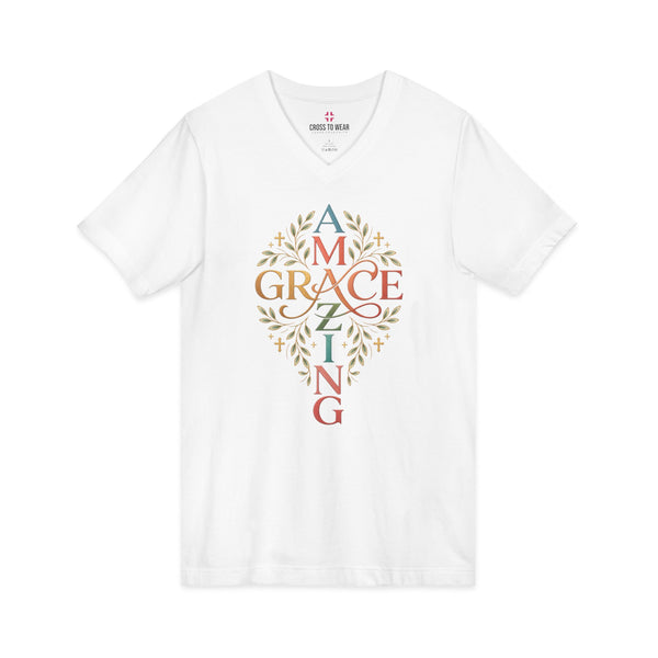 Amazing Grace – V-Neck Christian Tee - Graphic Collection