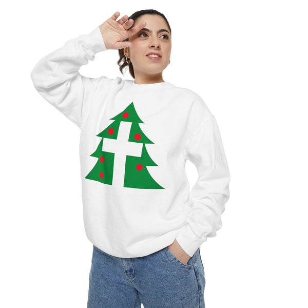 Christmas Cross - Comfort Colors® Crewneck Sweatshirt