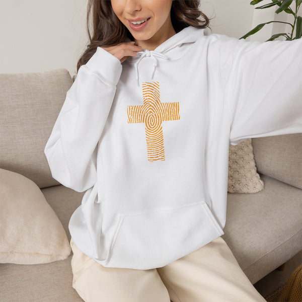 Fingerprint Cross - Heavy Blend Christian Hoodie