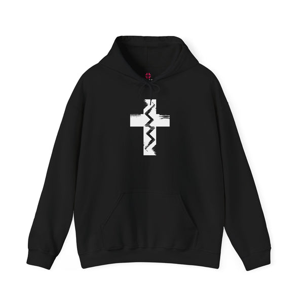 Fault Line Cross - Heavy Blend Christian Hoodie
