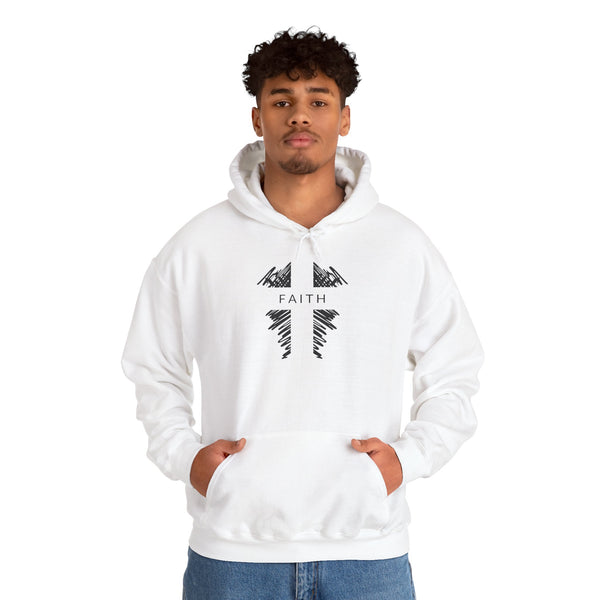 Faith Cross - Heavy Blend Christian Hoodie