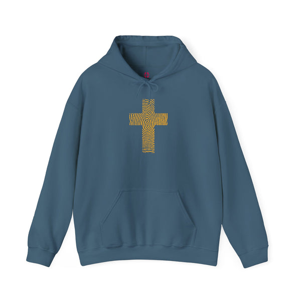 Fingerprint Cross - Heavy Blend Christian Hoodie