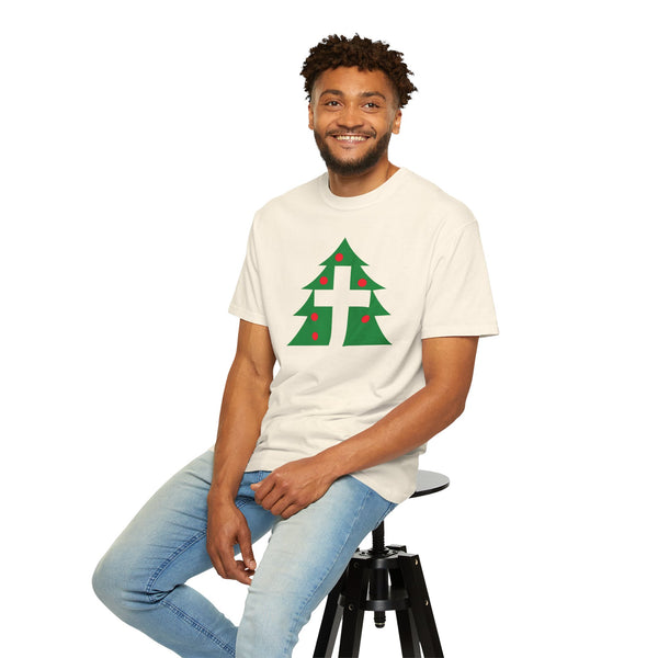 Christmas Cross - Unisex Garment-Dyed T-shirt